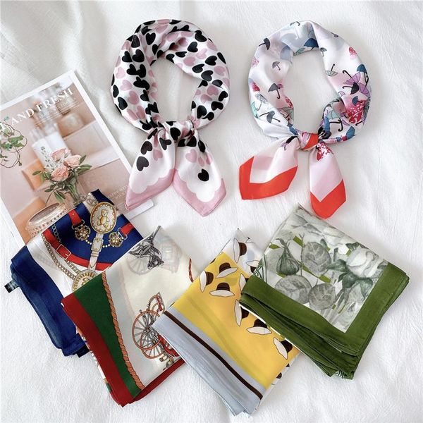 

70 small square towel small silk scarf womens spring and autumn korean summer neck protection four seasons scarf fashion decorative pro301h, Blue;gray