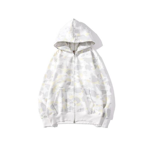 

designer man hoodie fashion mens hoody white zip sweatshirt hip hop style long sleeve womens streetwear tide brand hooded jacket clothing ca, Black