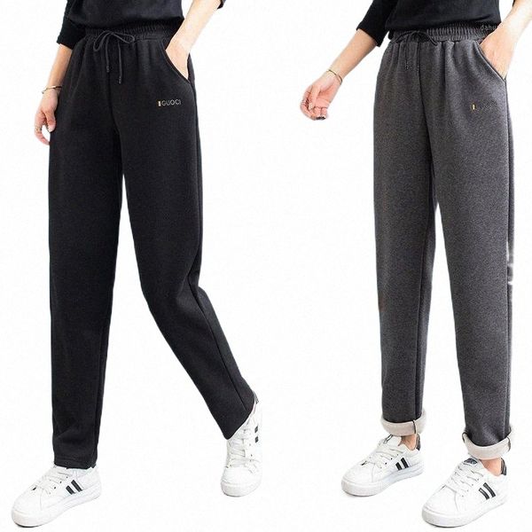 

women 2021 winter fashion harem pants female casual thick velvet trousers large size elastic waist sweat women's & capris h9mo#, Black;white