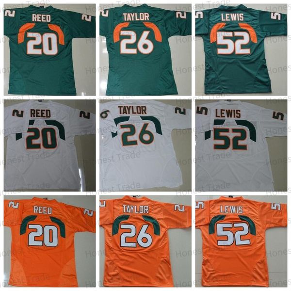 

ncaa men football 20 ed reed 26 sean taylor 52 ray lewis green white college jersey university stitched mens jerseys outdoors, Black;red