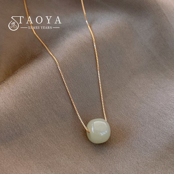 

2022 new natural stone pendant gold colour necklace korean fashion jewelry party women's luxury necklace accessories girls' gift, Golden;silver