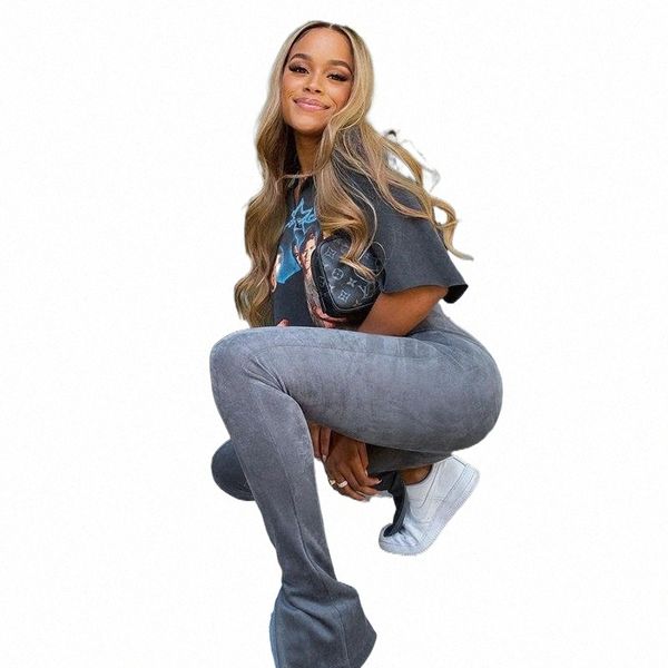 

women's pants & capris women velvet trousers high waist outerwear casual party street ruffle hem split t74u#, Black;white