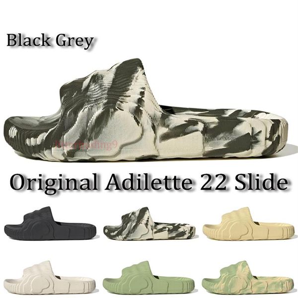 

2022 new original adilette 22 sliders slippers slides designer sandals mens womens black desert sand magic lime luxury shoes pantoufle 2597