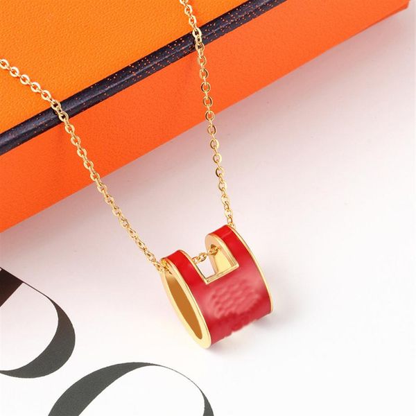 

designer pendant necklace fashion h letter chain jewelry necklaces womens mens party silver gold ghf337j