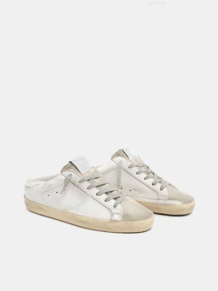 

dirty shoes sabots casual shoes designer luxury italian golden super-star white leather gray suede with silver glitter star couple small, Black