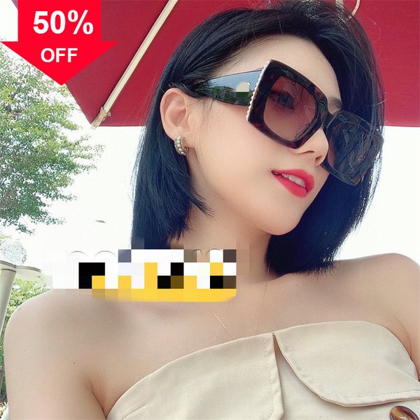 

designer sunglasses xiaoxiangjia square plate style versatile fashion sunglass star network red same style ch5480, White;black