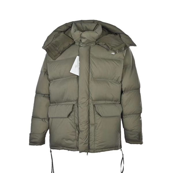 

new down jacket long sleeve and long thickened hooded personality fashion casual men's coat, Black