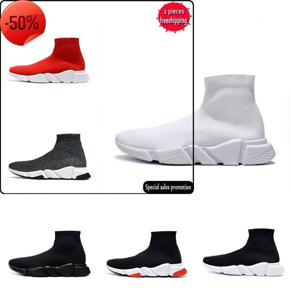 

running shoes 2022 men's sock platform women's sports shoes speed trainer 1 2.0 triple black and white classic lace slow running f