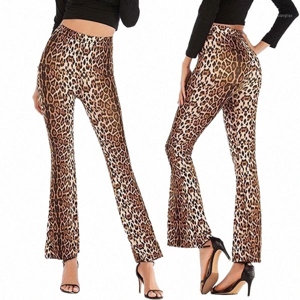 

winter flare leggings club pants women leopard print autumn bodycon 1pc waist trousers women's & capris f3ze#, Black;white