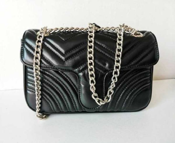 

fshion new girl handbag wallet silver chain and gold chain marmont crossbody handbag women's leather bag shoulder bag messenger bag