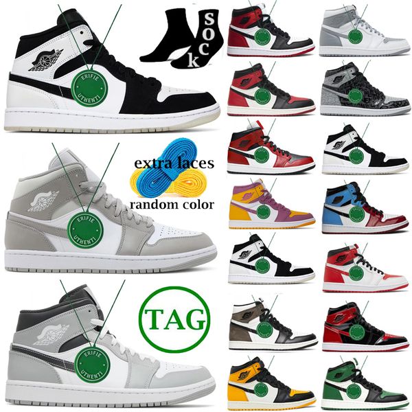 

2023 high air jordens 1 rebellionaire white x basketball shoes sneakers retro unc sneaker bred patent chicago off royal university blue fear, Black
