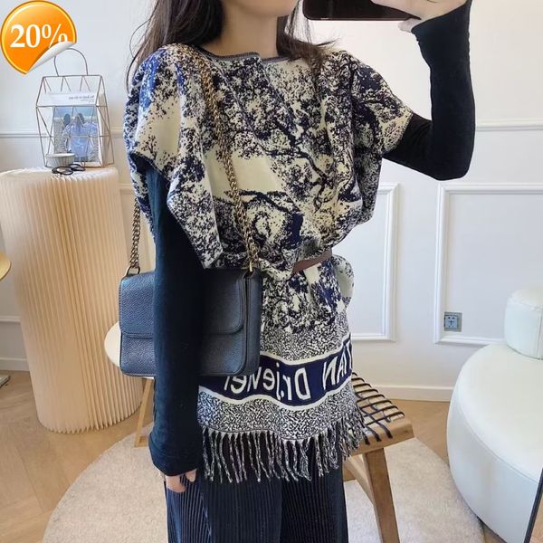 

new design scarf autumn and winter high-end blue old flowers simple summer hmade korean scarves shawls live broadcast, Blue;gray