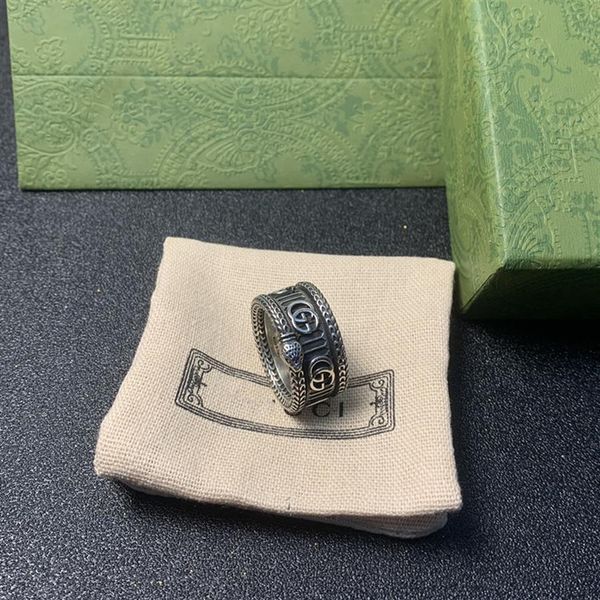 

gujialing snake double g ring thai silver old stripe wide edition for men and women fashion190k, Golden;silver