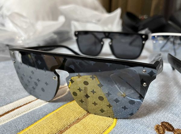 

men printed fashion luxury designer sunglasses for lvl and woman vintage square matte frame letter luis louie color film glasses trend leisu, White;black