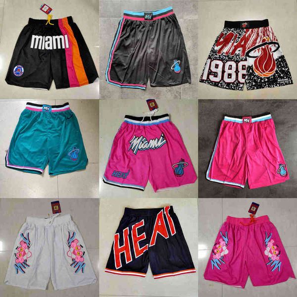

men's shorts miami''heat''men throwback basketball shorts pocket, White;black