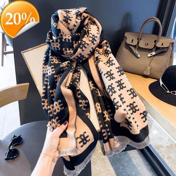 

new design scarf the palace's small fragrant warm long cashmere for women's double faced dual-use temperament air conditioning sha, Blue;gray