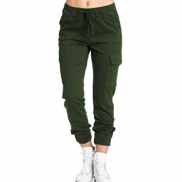 

women's pants & capris women solid drawstring cargo low waist side pockets trousers comfort streetwear fashion 2021 autumn female v1d8#, Black;white