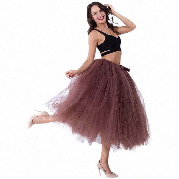 

kephy 2021 quality tulle handmade 80cm long fashion women tutu skirt wedding bridesmaid skirts birthday party m9t5#, Black