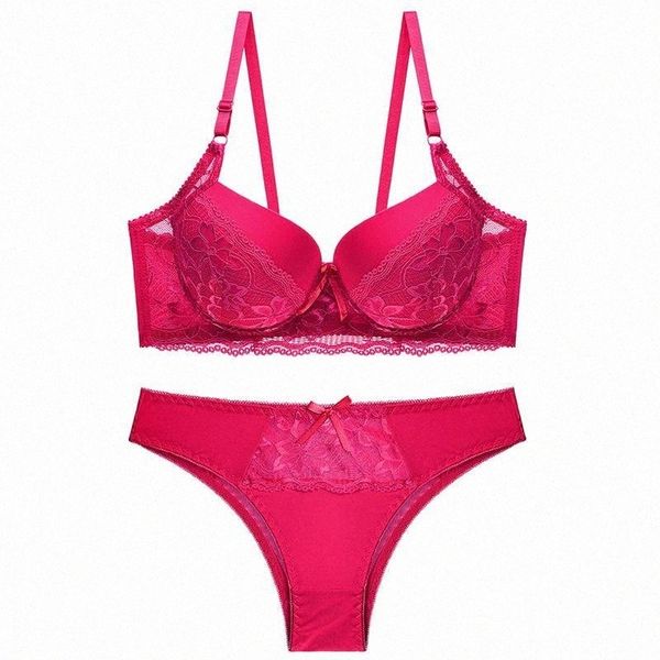 

fashion women bra briefs set push up brassiere seamless lingerie ultra-thin panties under wire bralette female underwear bras sets x0fz#, Red;black