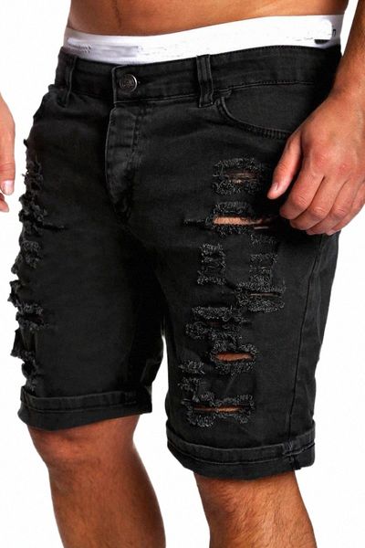 

men's shorts mens denim chino fashion washed boy skinny runway short men jeans homme destroyed ripped plus size d4ow#, White;black