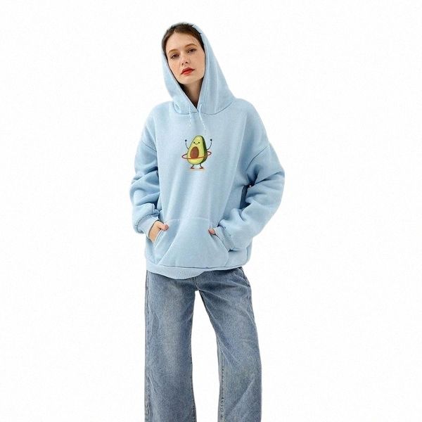

fashion casual avocado hoodies women brand long sleeve warm hooded violet lovely sweatshirt hoodie pullovers oversize female women's &, Black