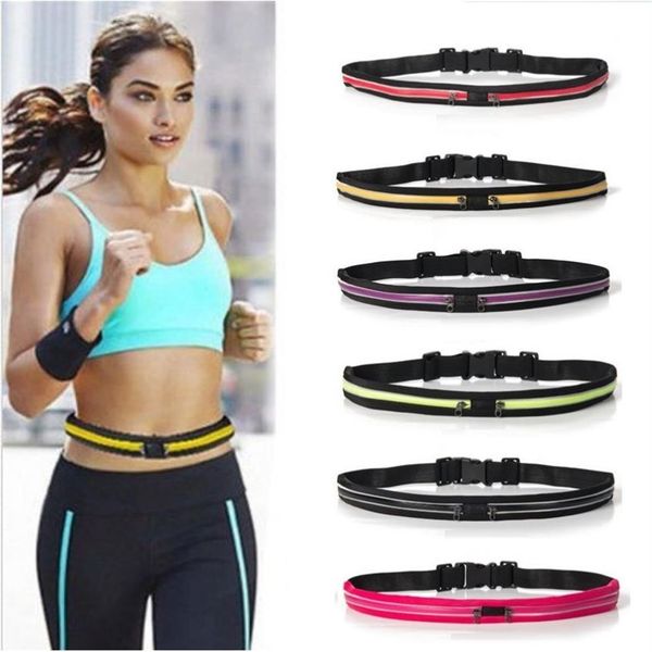 

outdoor sports bum bag running belt waist pack travel zip pouch money phone anti-theft pack belt sport bag with 2-pocket retail282g