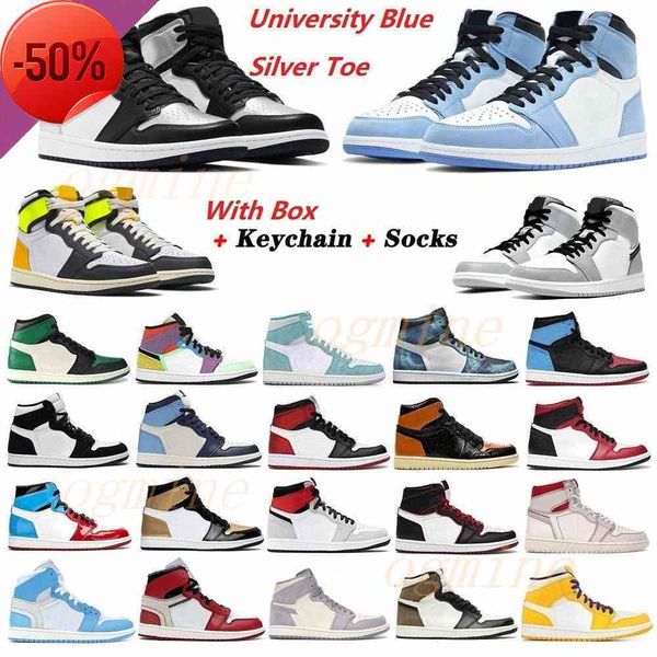 

jumpman silver toe 1 1s men basketball shoes high dark mocha banned shadow unc patent university blue light smoke grey retro chicago twist, Black