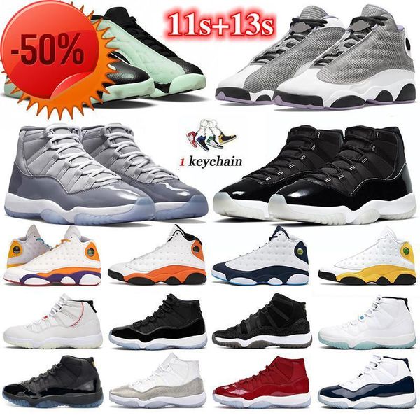 

13s singles day basketball shoes men women 11 11s cool grey citrus 25th anniversary concord houndstooth 13 mens womens sneakers trainers u, Black