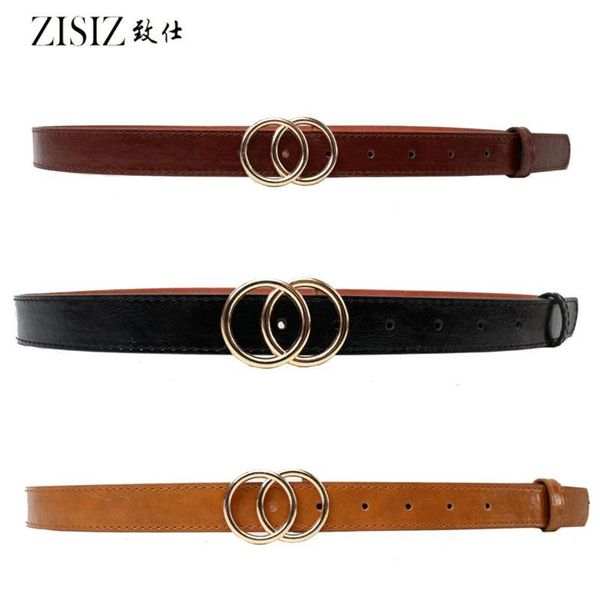 

belts round buckle belt women's casual ladies jeans fashion dress designer waistband channels girdle290a, Black;brown