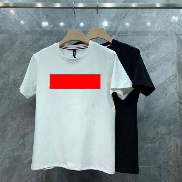

european american new montclair short sleeve t-shirt men's autumn and winter trend letter offset space cotton large round neck top, White;black