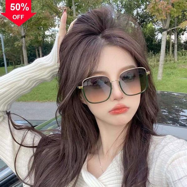 

designer sunglasses xiaoxiangjia ch6189 tiktok net red same large frame ins style sunglass women's versatile optical lens, White;black