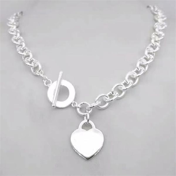 

forever heart pendant ot buckle love necklace for womens and mans silver plating thick chain necklaces jewerly designer link chains fas247q