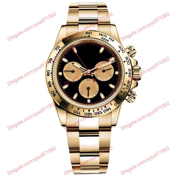 

men's watch 40mm black luminous dial asia 2813 automatic mechanical m116508 red hands hands no chronograph stainless steel strap sapphi, Slivery;brown