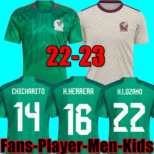 

2022 mexico soccer jersey h.lozano chicharito raul lozano world 22 23 cup fans player version 2022 g dos santos football shirt camisetas de, Black;yellow