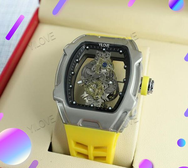 

luxury men women mechanical skeleton design dial watch full stainless steel case multi-red energy skeleton clock imported quartz dating wris, Slivery;brown