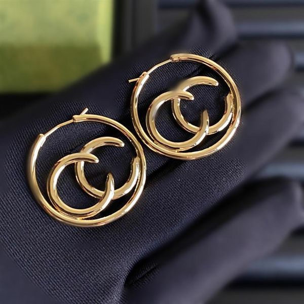 

big gold hoop earrings for lady women orrous girls ear studs set designer jewelry earring valentine's day gift engagement for brid295b, Golden;silver