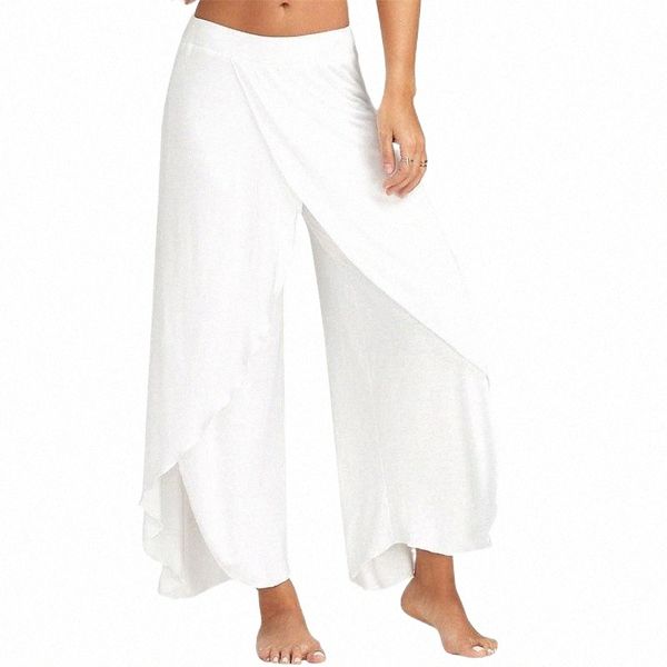 

fashion ladies summer casual wide leg pants pure color loose stretch high waist palazzo 5xl women's & capris z2ik#, Black;white