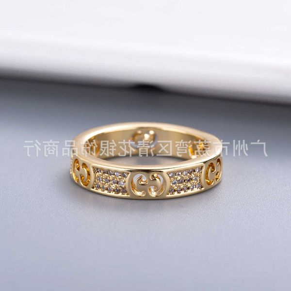 

classic gujiashuang g new 18k full diamond ring fashion trend couple pair ring straight, Golden