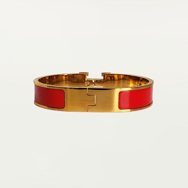 

bangle classic h bracelet designer bangle luxury brand enamel bracelet 18k gold for men women birthday mother' day jewelry holiday gift, Black
