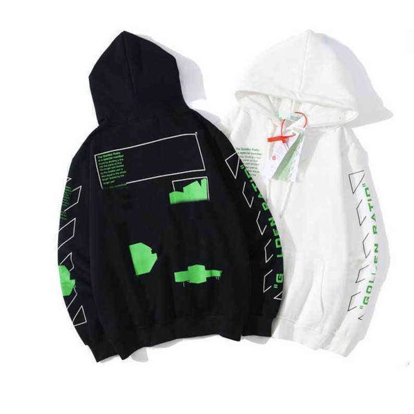 

men's hoodies sweatshirts designer offs sweaters 60% off fashion brands argan oil painting printing women's pullover hooded, Black
