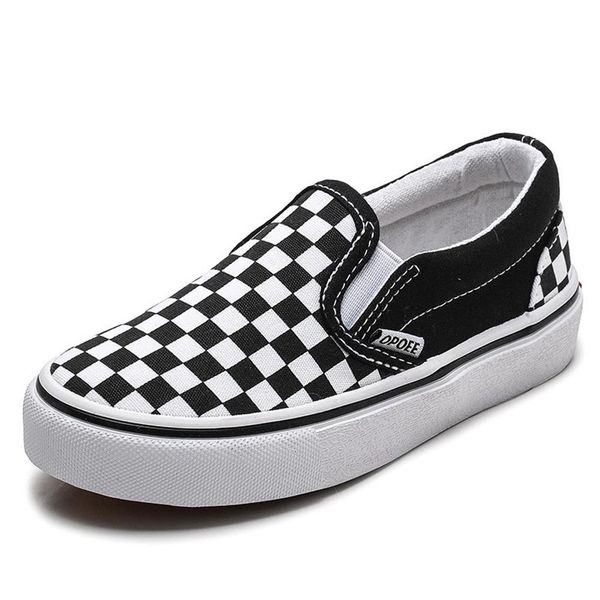 

new childrens canvas shoes spring autumn boys girls fashion sneakers slip-on kids flat non-slip skate shoes casual sports shoes c1265q, Black;red