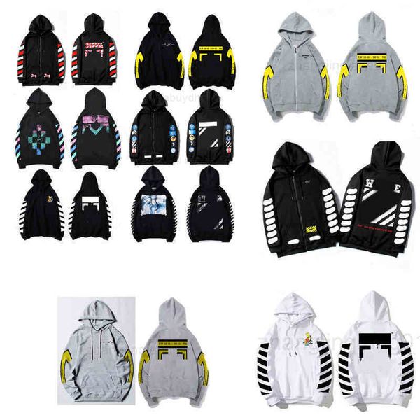 

designer zip up man off hoodie spring autumn clothing european american fashion loose mens and womens lovers oversized white black blank