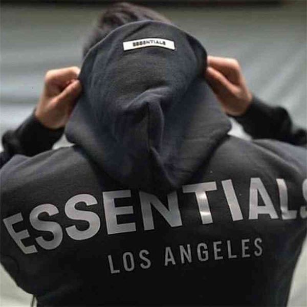 

essentials hoodies sweatshirts men women 100% cotton reflective letters hip hop oversized zipper hoodie, Gray