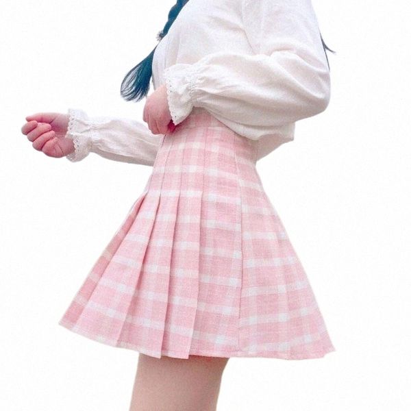 

skirts harajuku 2021 women fashion summer high waist pleated skirt wind cosplay plaid kawaii female u85n#, Black