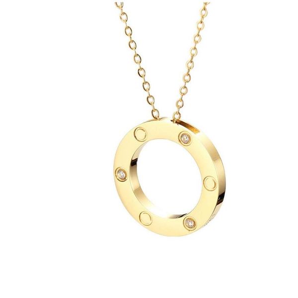 

full cz stainless steel love necklaces & pendants fashion choker necklace women men lover neckalce jewelry gift with velvet bag2578, Silver