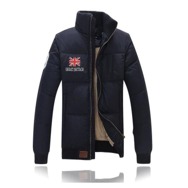 

men's down jacket winter stand collar thick warm coats down parkas2682, Black