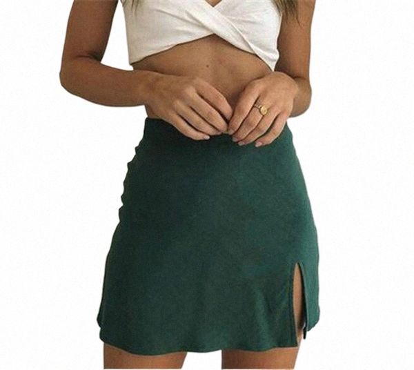 

skirts high waisted solid color bodycon bandage pencil mini skirt l9ee#, Black