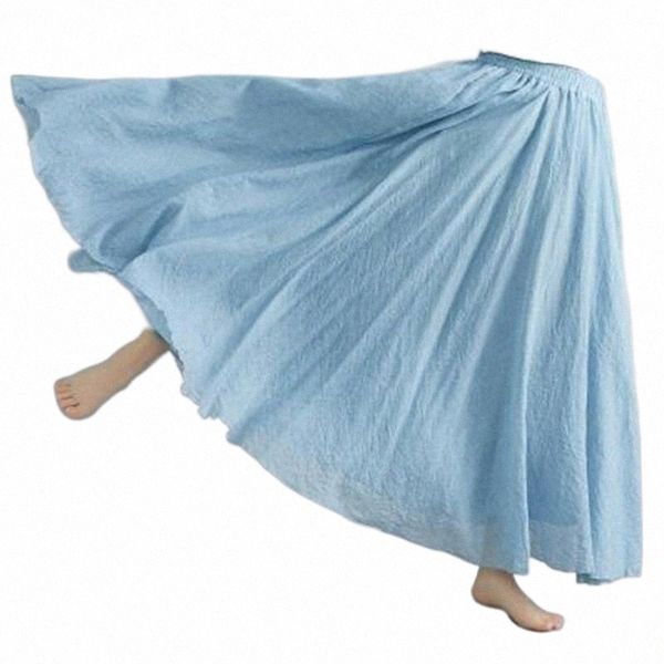 

fashion solid long skirts women's summer maxi skirt elastic waist plus size ankle-length pleated saia femininas j995 828w#, Black