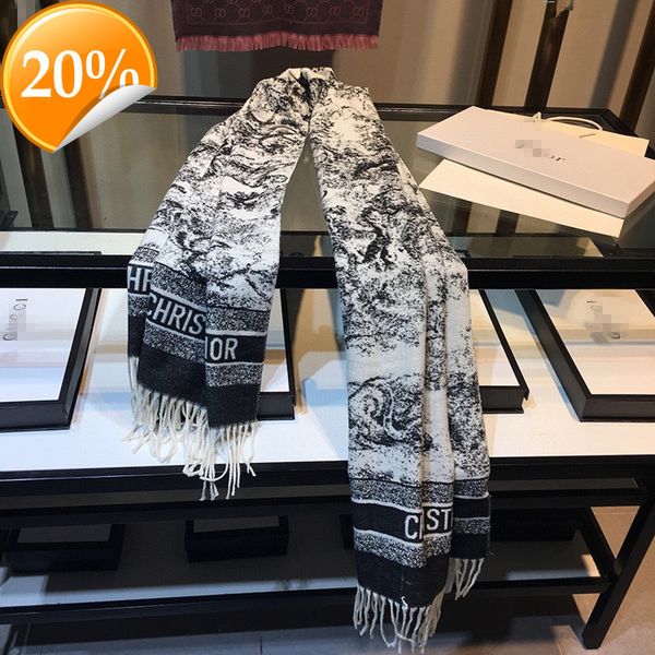 

new design scarf wind animal imitation cashmere autumn and winter women's long warm shawl tassel dual purpose live broadcast goods, Blue;gray