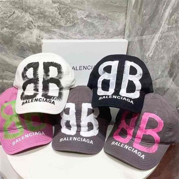 

autumn aristocratic cap balencaigass paris family luxury men's and women's fashion duck tongue hat big double b graffiti lett269o, Blue;gray